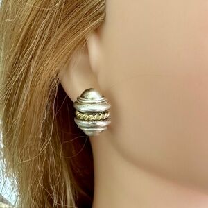 David Wysor 18k Gold and Sterling Silver Leverback Earrings